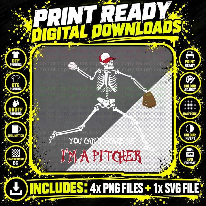I'm a Pitcher T-Shirt, Baseball Theme, Sports Fan Apparel Png SVG Digital Bundle