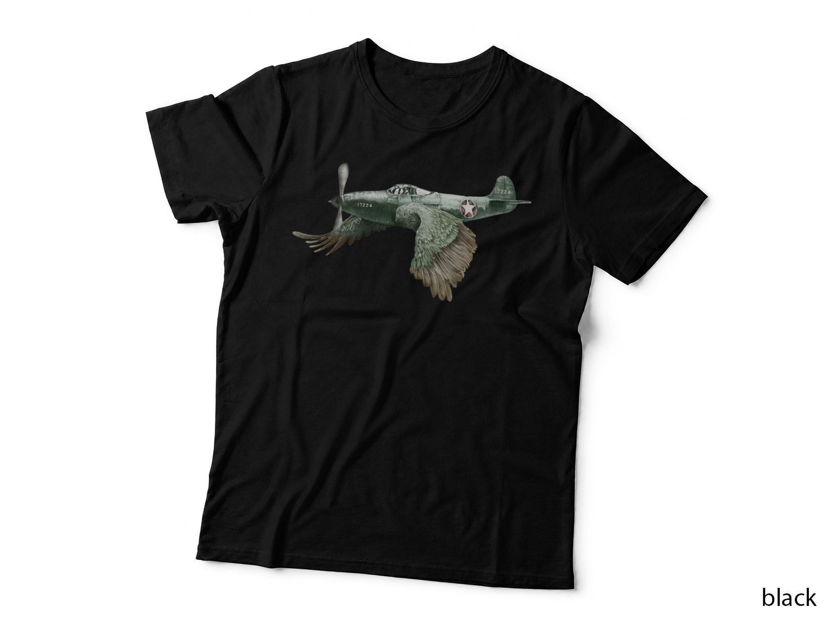 It's a Bird It's a Plane Tee, Hybrid Fighter Bird Art, Vintage Aviation Mash