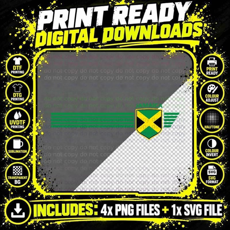 Jamaica Flag Jamaican Vintage Athletic Throwback Png SVG Digital Bundle