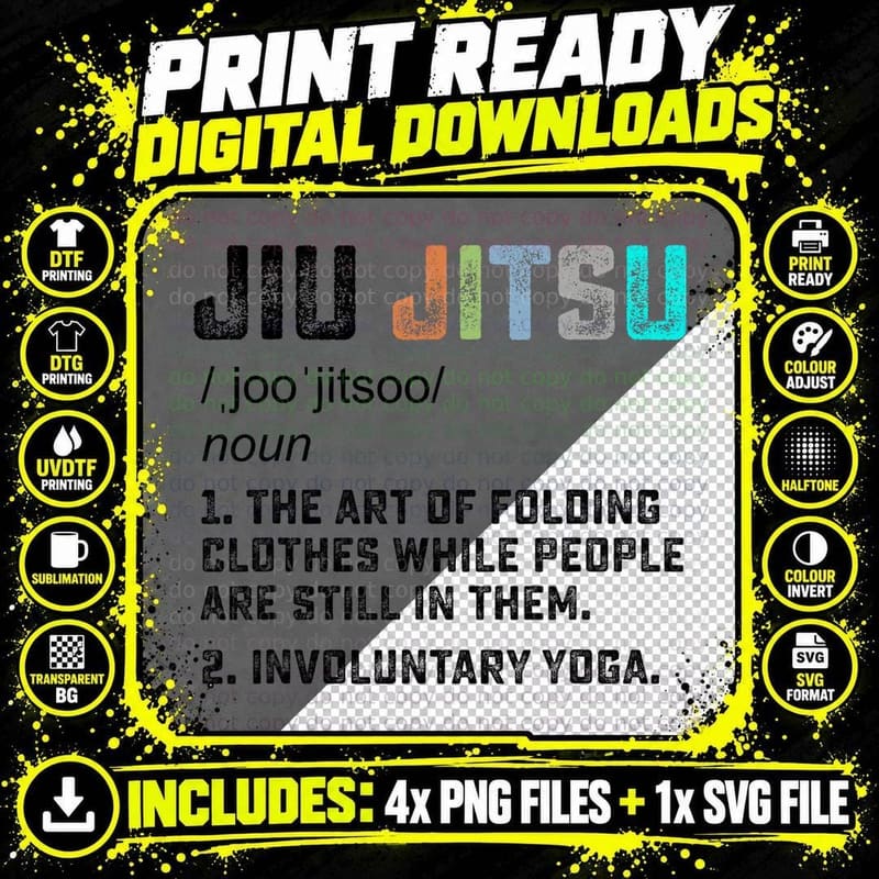 Jiu Jitsu T-Shirt, Funny Definition BJJ MMA Grappler Png SVG Digital Bundle