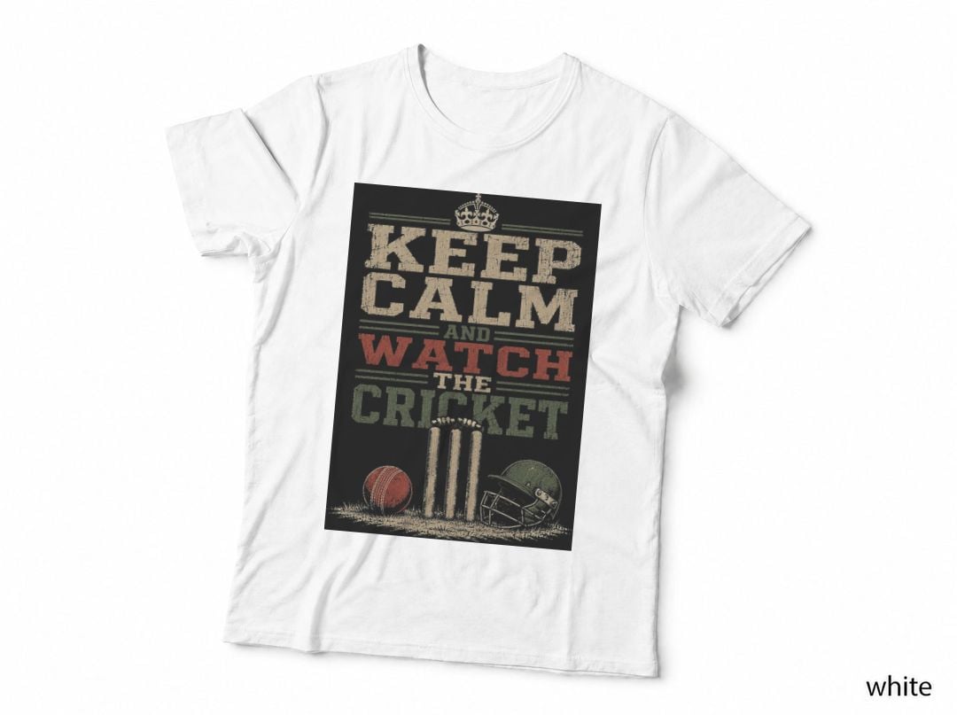 Keep Calm and Watch the Cricket Vintage Sports Halftone T-Shirt, Hoodie