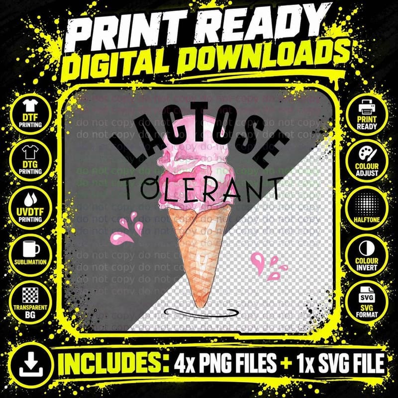 Lactose Tolerant - I Tolerate You Love Milk Gift T-Shirt Png SVG Digital Bundle