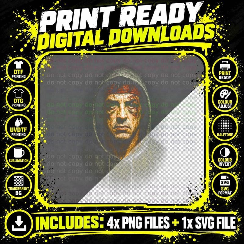 Legendary Boxer Portrait T-Shirt, Boxing Champ Tee Png SVG Digital Bundle