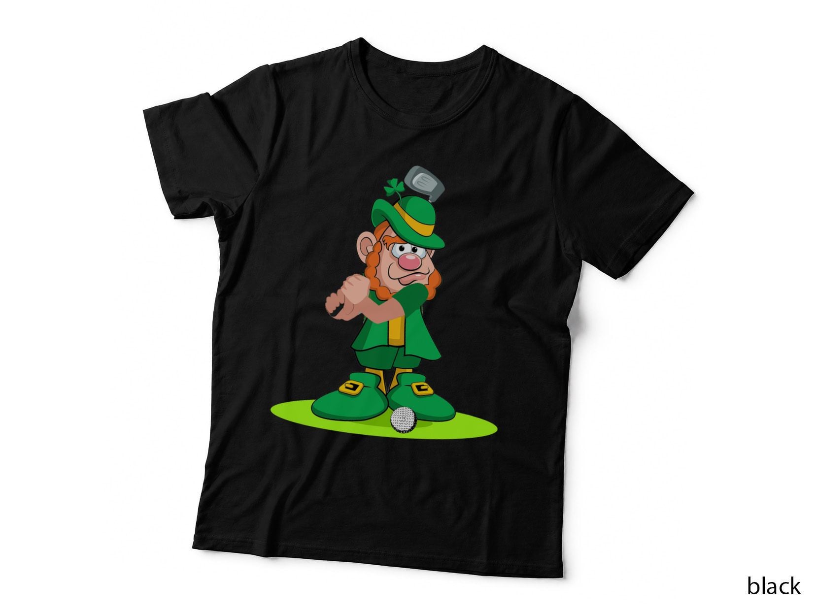 Leprechaun Plays Golf T-Shirt, St Patricks Day, Golf Lover Apparel