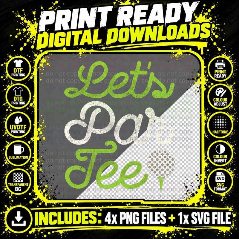 Let's Par Tee Golf Player Shirt, Funny Golfing Tee Png SVG Digital Bundle