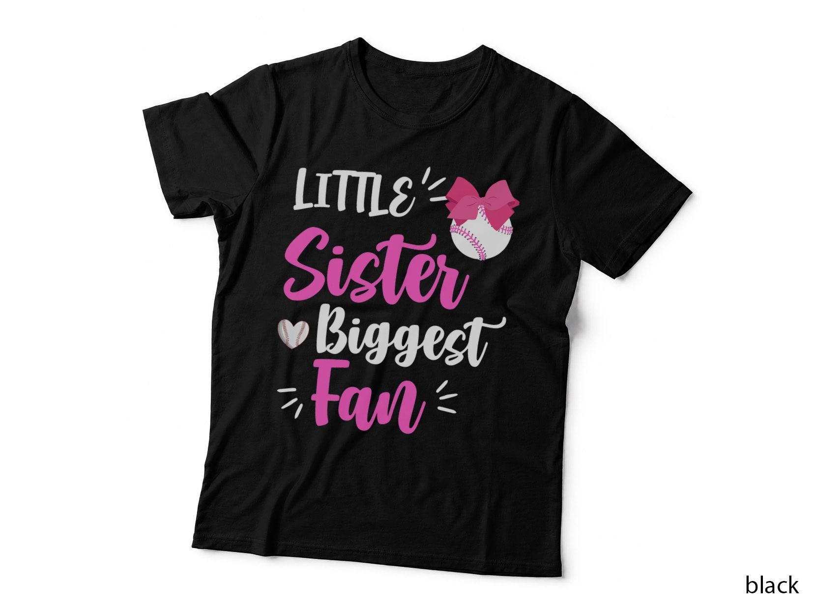 Little Sister Biggest Fan Baseball Season T-Shirt, Sports Fan Style