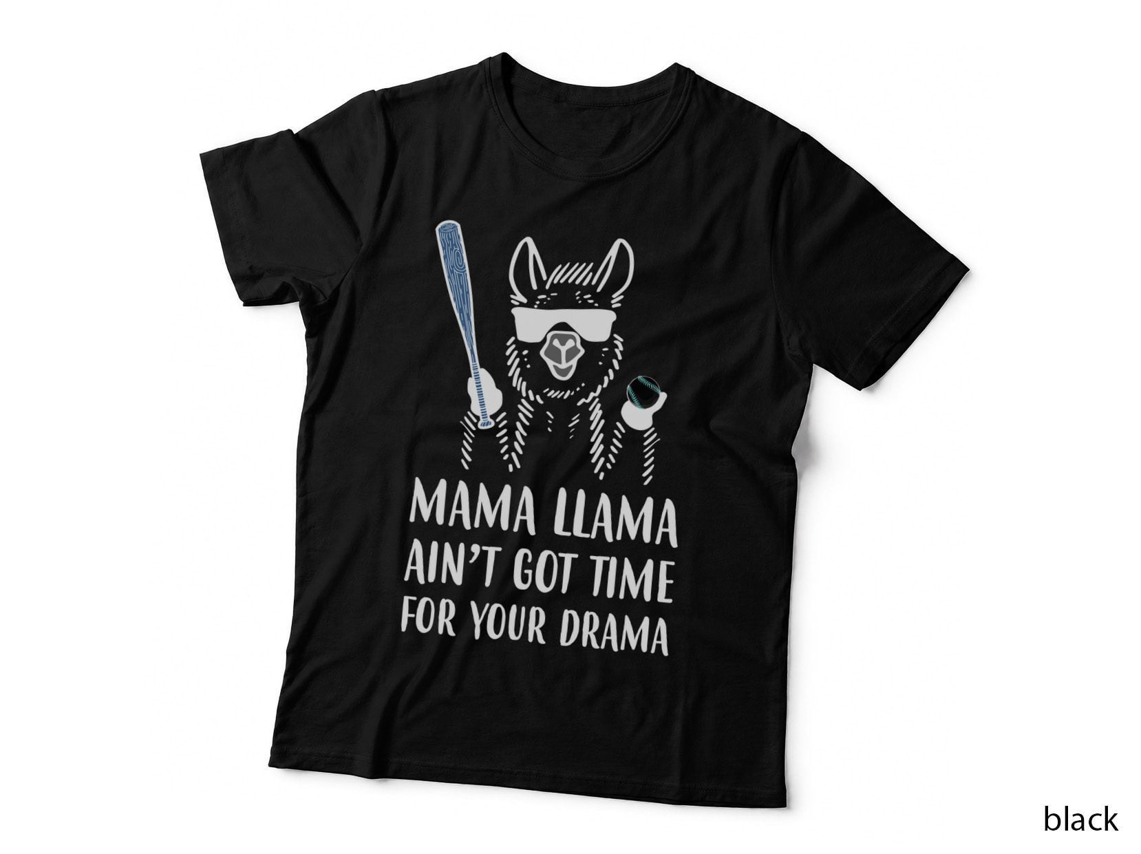 Mama Llama Baseball T-Shirt, Funny Sarcasm, Pet Lover Apparel