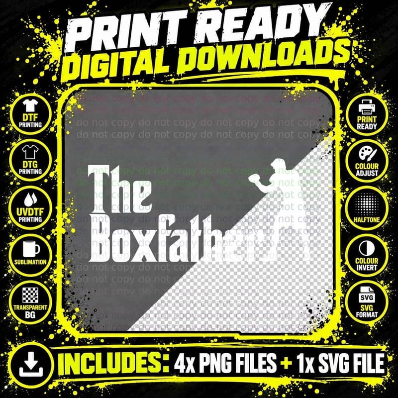 Mens the Boxfather as a Funny Boxing Father T-Shirt Png SVG Digital Bundle