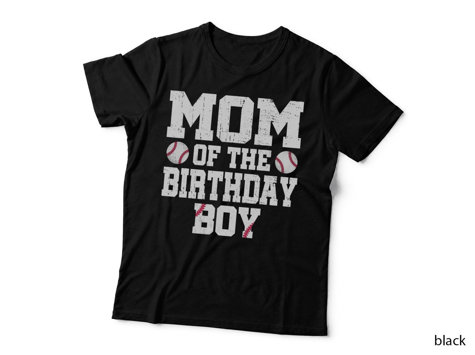 Mom of the Birthday Boy Baseball Jersey Vintage Retro T-Shirt