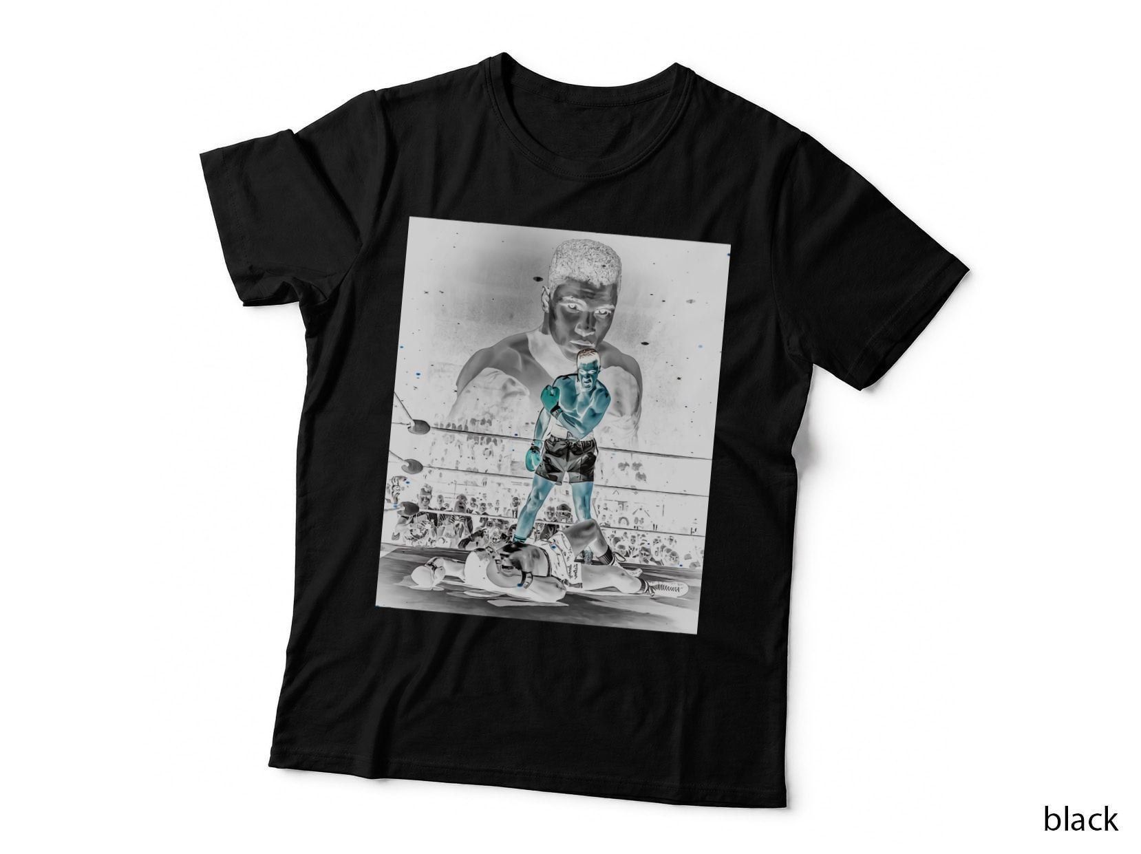 Muhammad Ali Portrait T-Shirt, Arena Knockdown, Boxing Champion