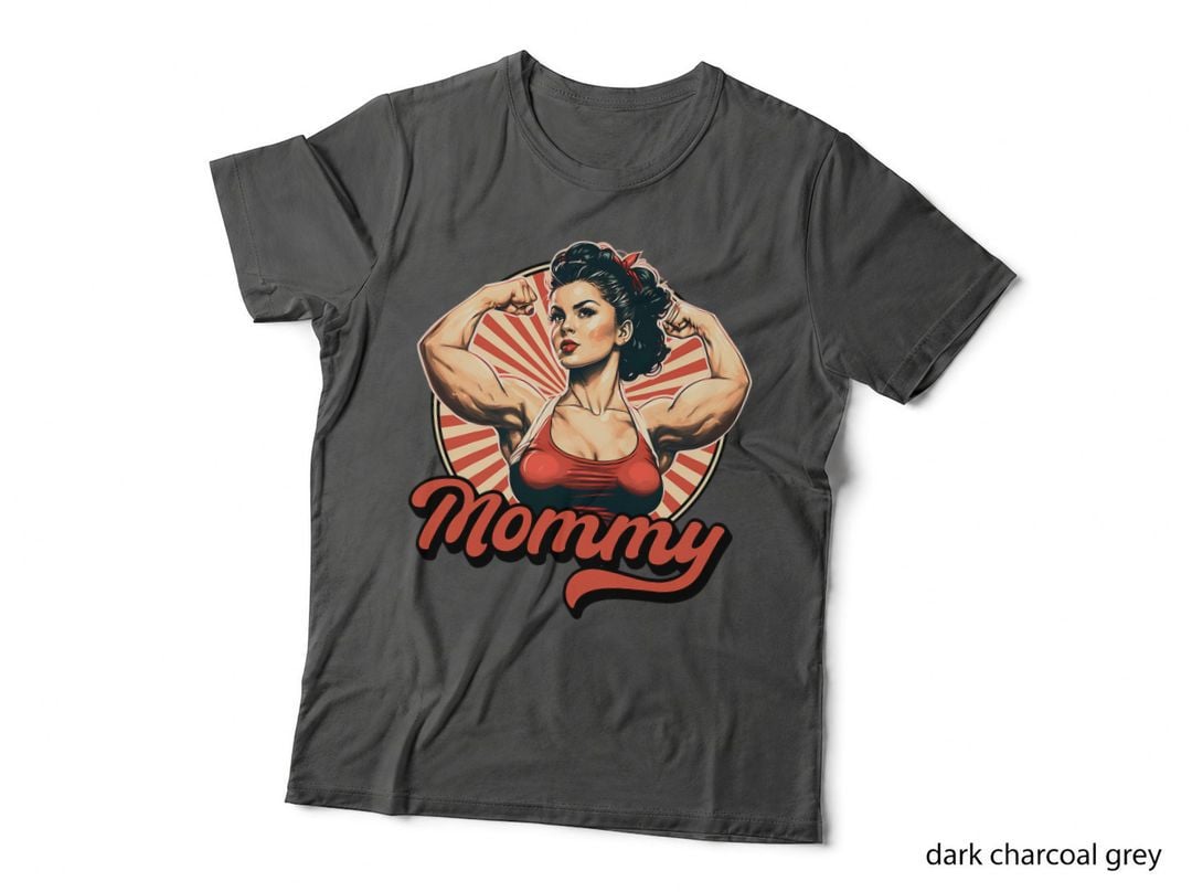 Muscle Mommy Retro Weightlifting and Bodybuilding Gym Mom T-Shirt