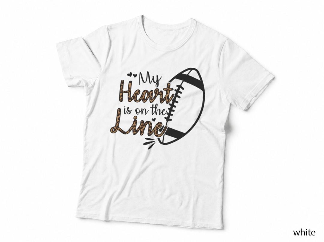 My Heart Is on the Line Lineman Football T-Shirt