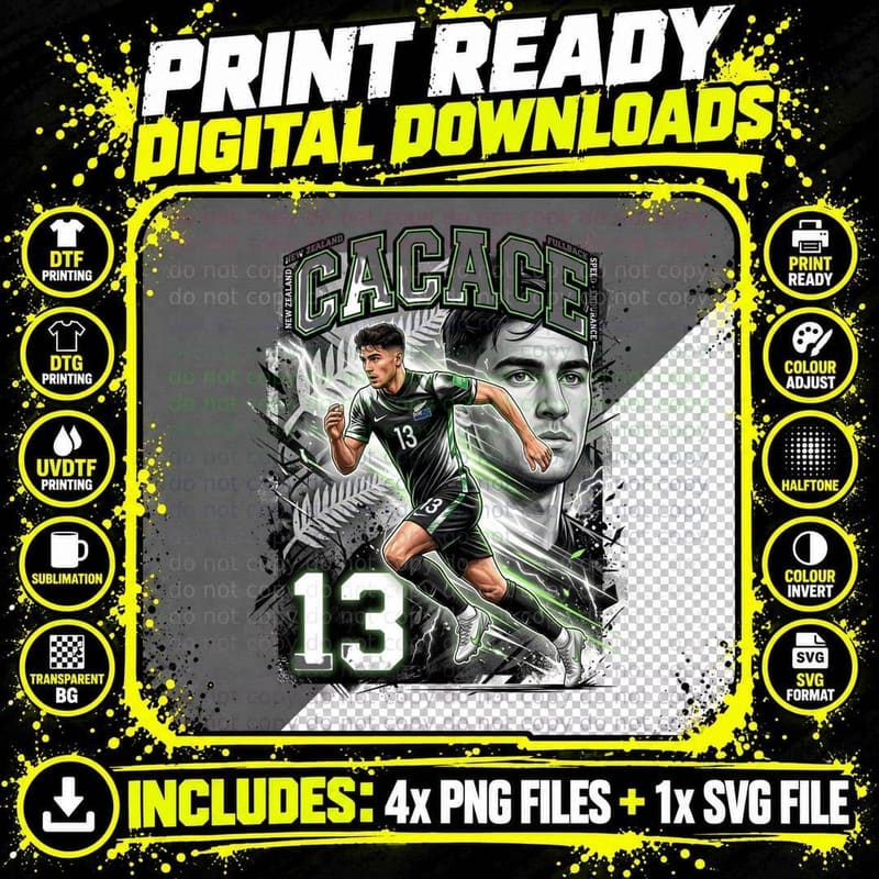 New Zealand Rugby Player T-Shirt, Sports Fan Style Png SVG Digital Bundle