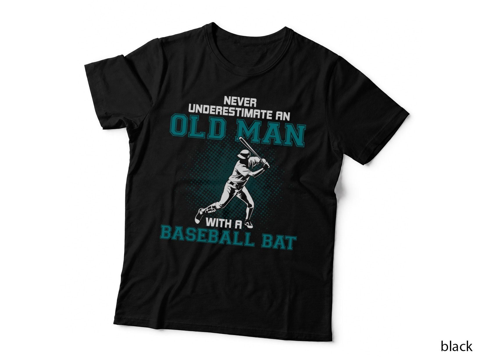 Old Man Baseball Bat T-Shirt, Vintage Style, Retro Baseball Print