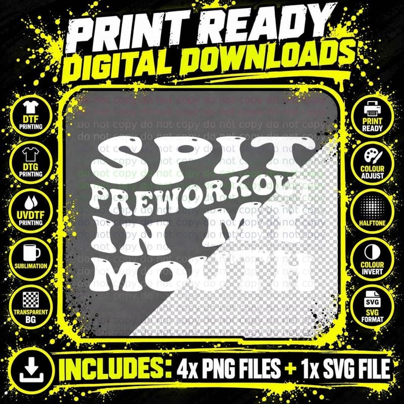 Preworkout Gym Humor T-Shirt, Sarcastic Fitness Apparel Png SVG Digital Bundle