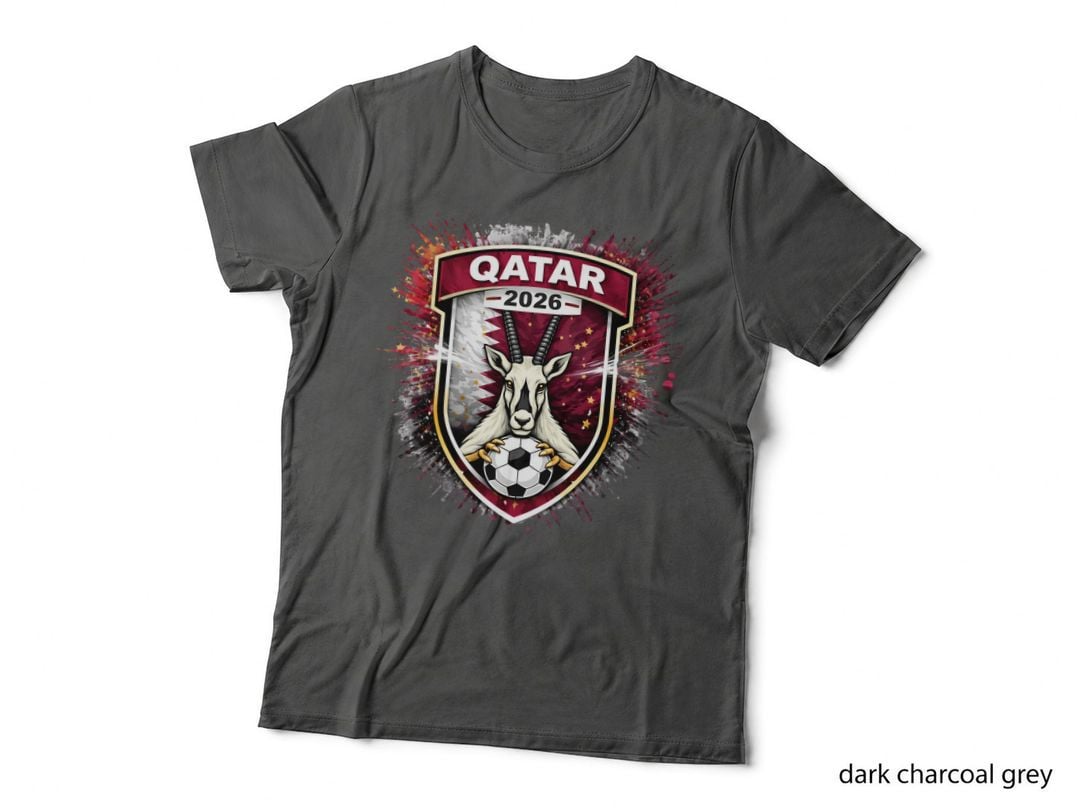 Qatar World Cup 2026 Football Fan Tee, Qatar National Team Print
