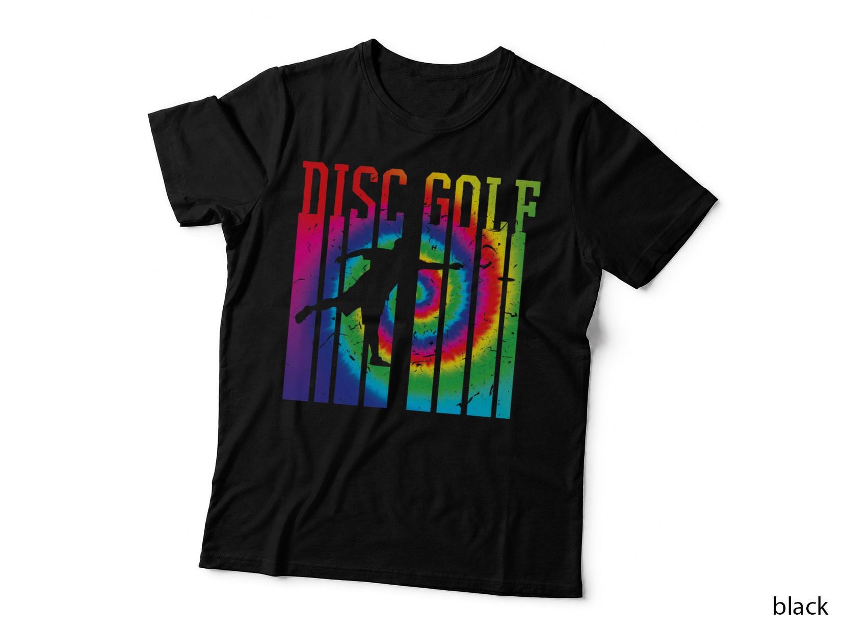 Retro Disc Golf Silhouette Shirt Vintage Tie Dye Frisbee T-Shirt