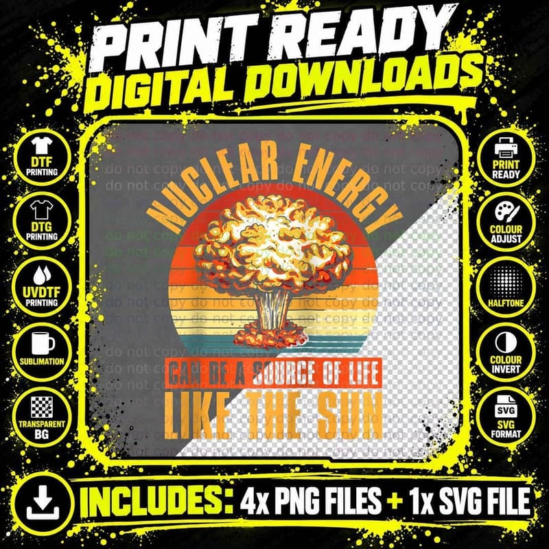 Retro Funny Physicist Science - Vintage Nuclear Physics Png SVG Digital Bundle