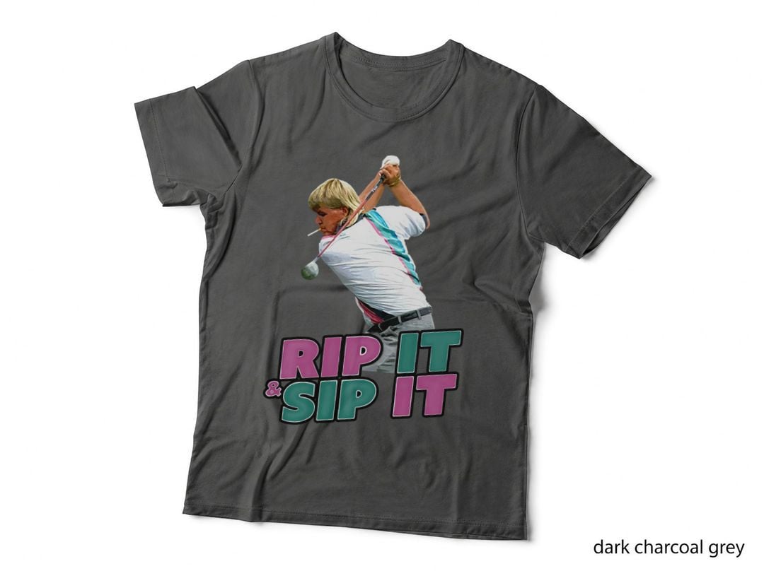 Rip It and Sip It Golf Swing with Cigarette, Funny Golfer T-Shirt