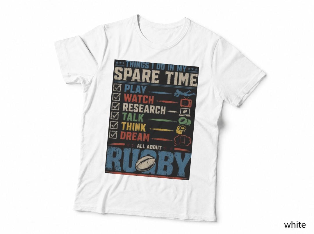 Rugby Spare Time Hobby T-Shirt, Funny Sports Humour Halftone Gift Hoodie