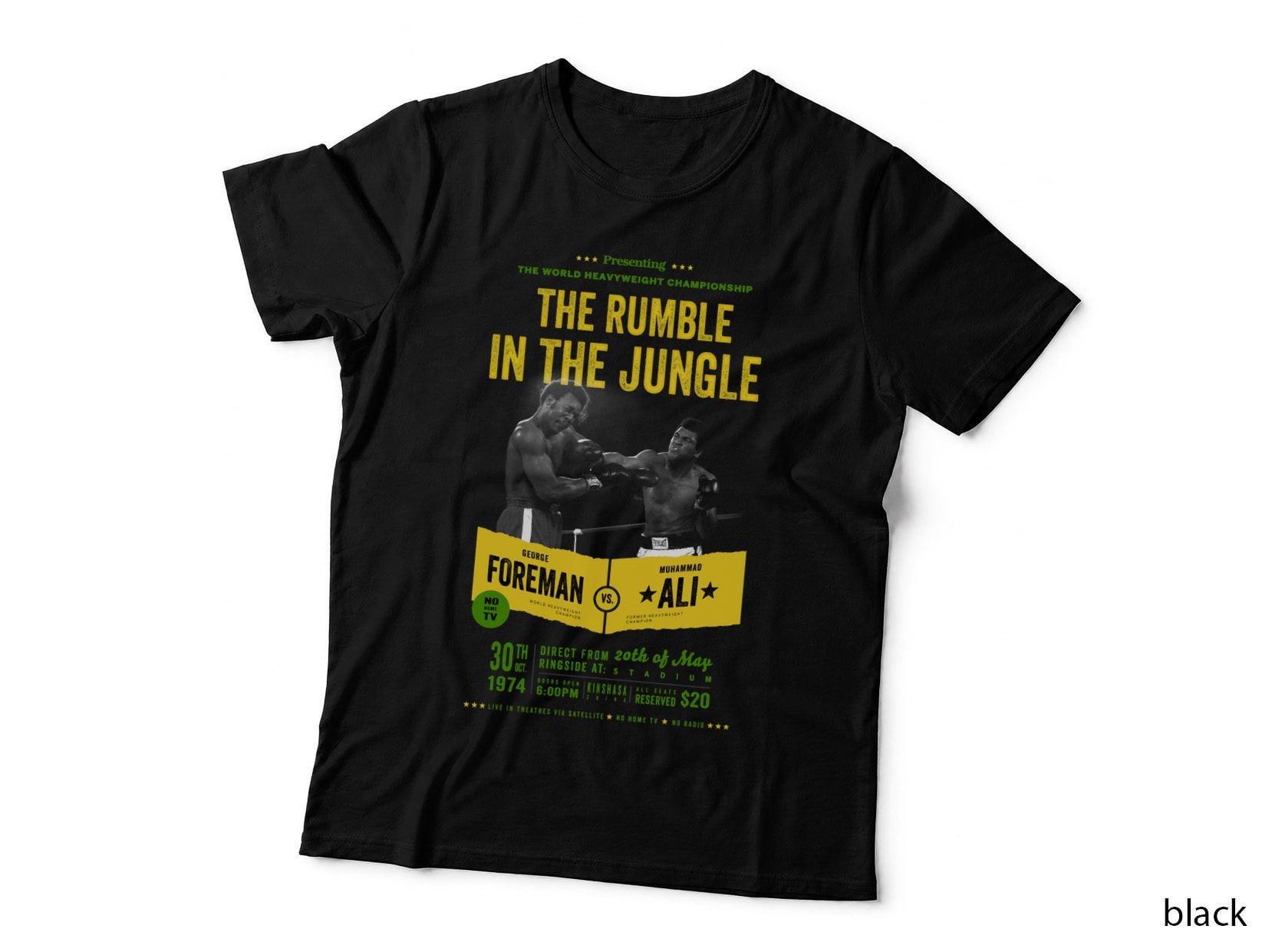 Rumble in the Jungle 1974 T-Shirt, Ali vs Foreman Boxing, Heavyweight Fight