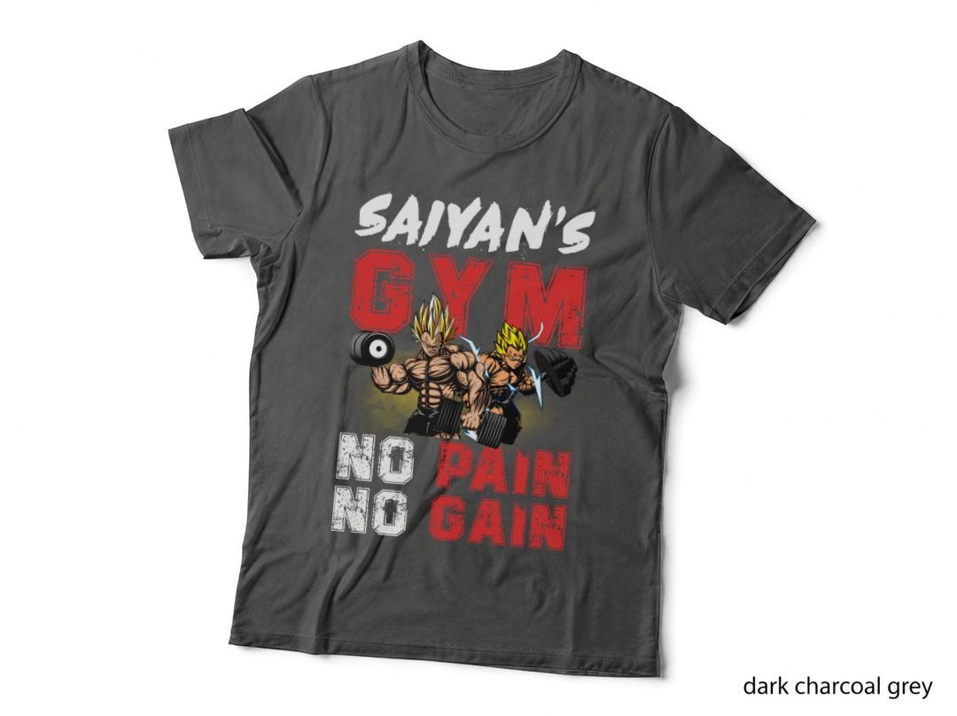 Saiyan Gym No Pain No Gain T-Shirt, Fitness Motivation, Workout Apparel