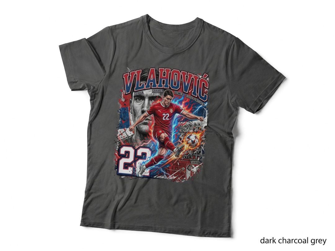 Serbia World Cup 2026 Vlahovic Fan Tee, Football Birthday Gift