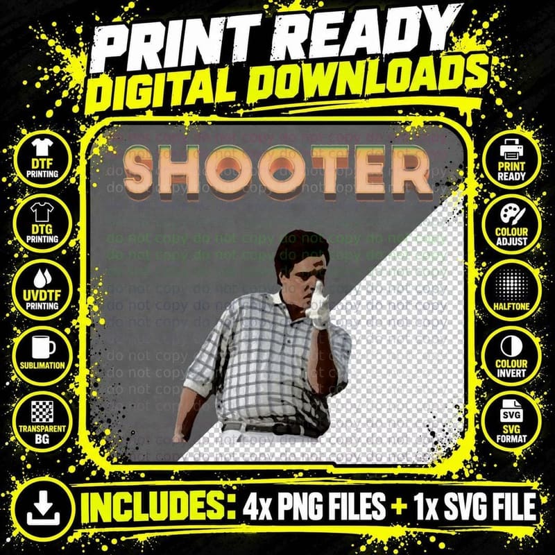 Shooter Retro Golfer Graphic Tee, Funny Golf Design Png SVG Digital Bundle