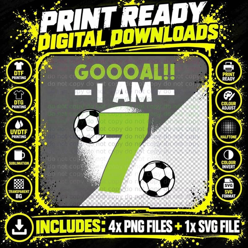 Soccer Ball Birthday Party T-Shirt, Football Theme Png SVG Digital Bundle