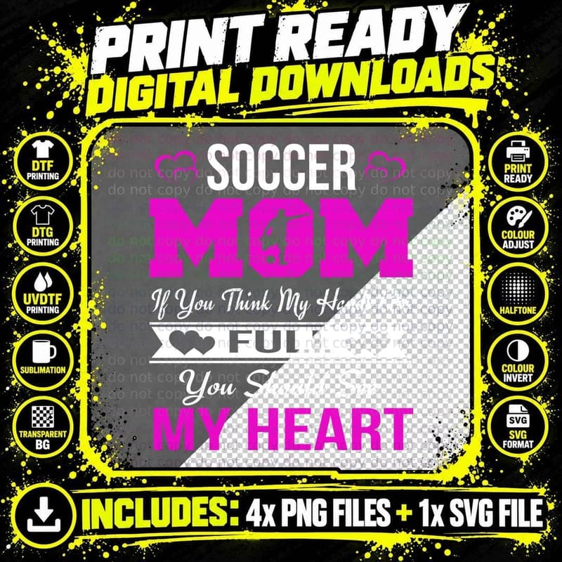 Soccer Mom T-Shirt, Sports Mom Style, Mom Gift Idea Png SVG Digital Bundle