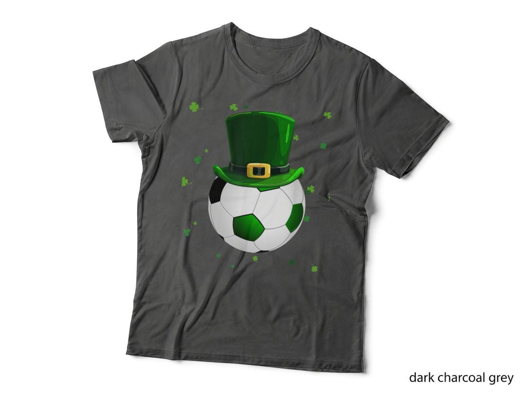 Soccer St Patricks Day Leprechaun Shamrock Boys Kids T-Shirt
