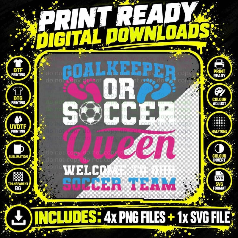 Soccer Themed Gender Reveal Party Design Png SVG Digital Bundle