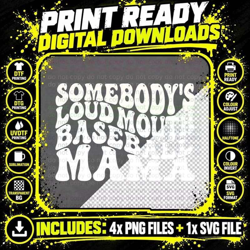 Somebodys Loudmouth Basketball Mama Png SVG Digital Bundle