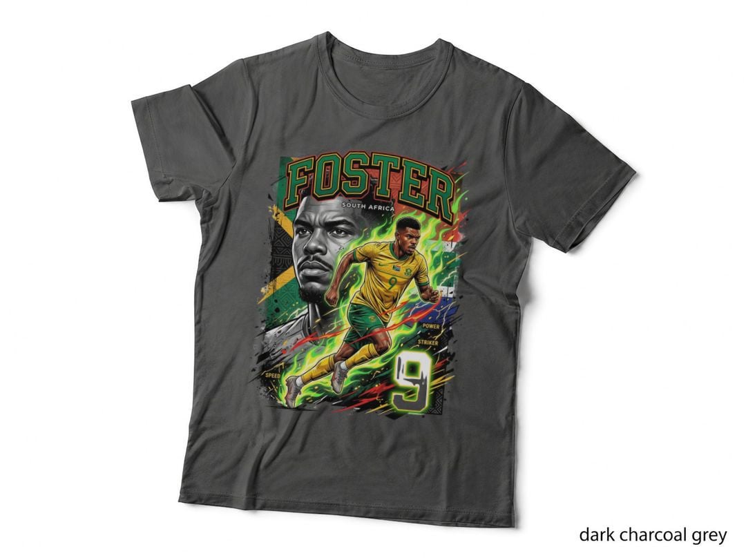 South Africa Footballer T-Shirt, Soccer Striker Design, Sports Fan Gift