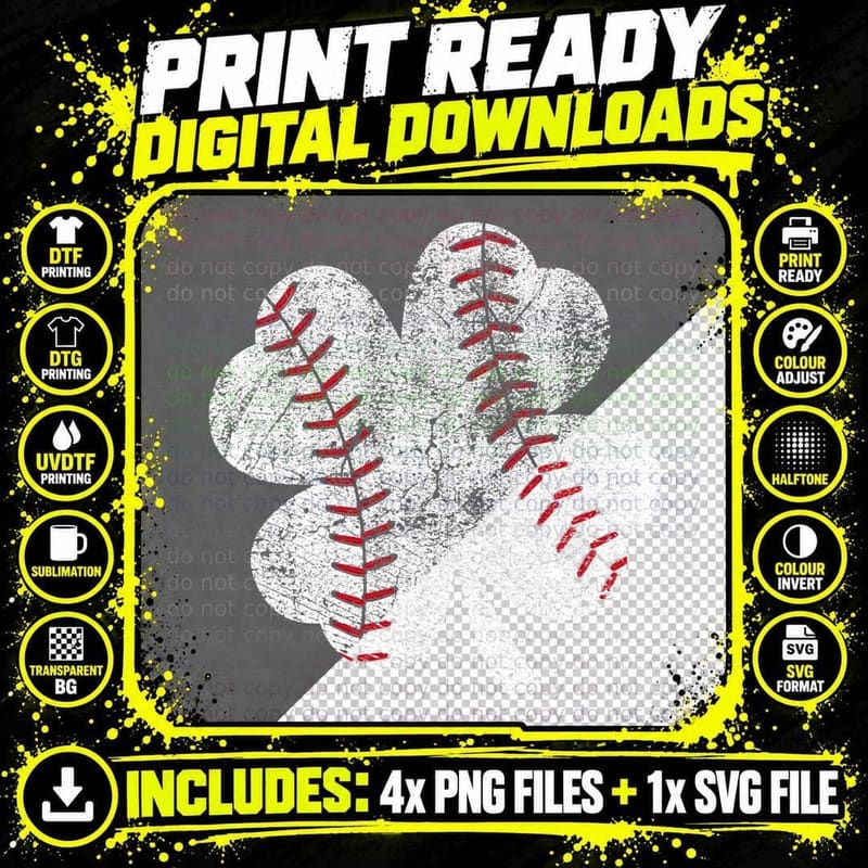 St Patricks Day Shamrock Baseball Saint Paddy's Kids Png SVG Digital Bundle