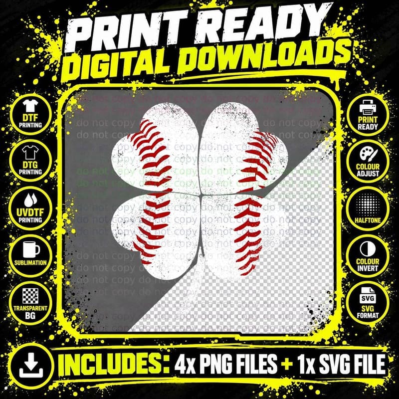 St Patricks Day Shamrock Baseball Saint Paddys Kids Boys Png SVG Digital Bundle