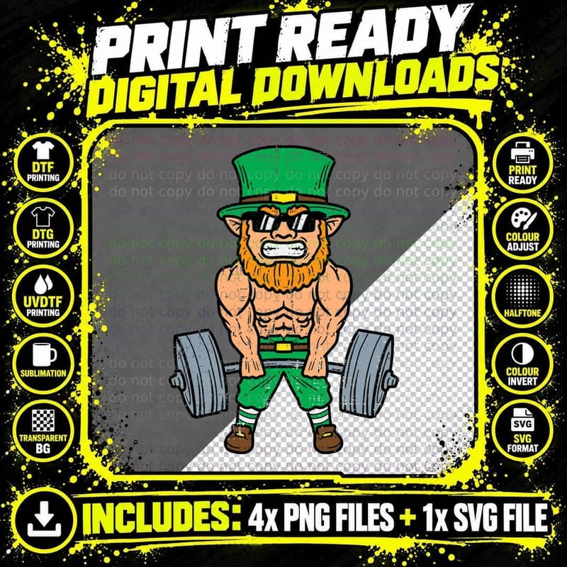 St Patricks Day Workout Weightlifting Saint Paddys Gym Png SVG Digital Bundle