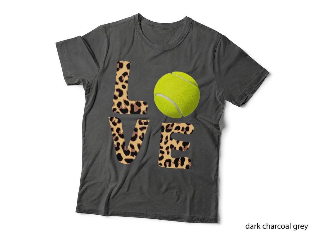 Tennis Love Safari Letters, Animal Print Letters Sports Gift T-Shirt