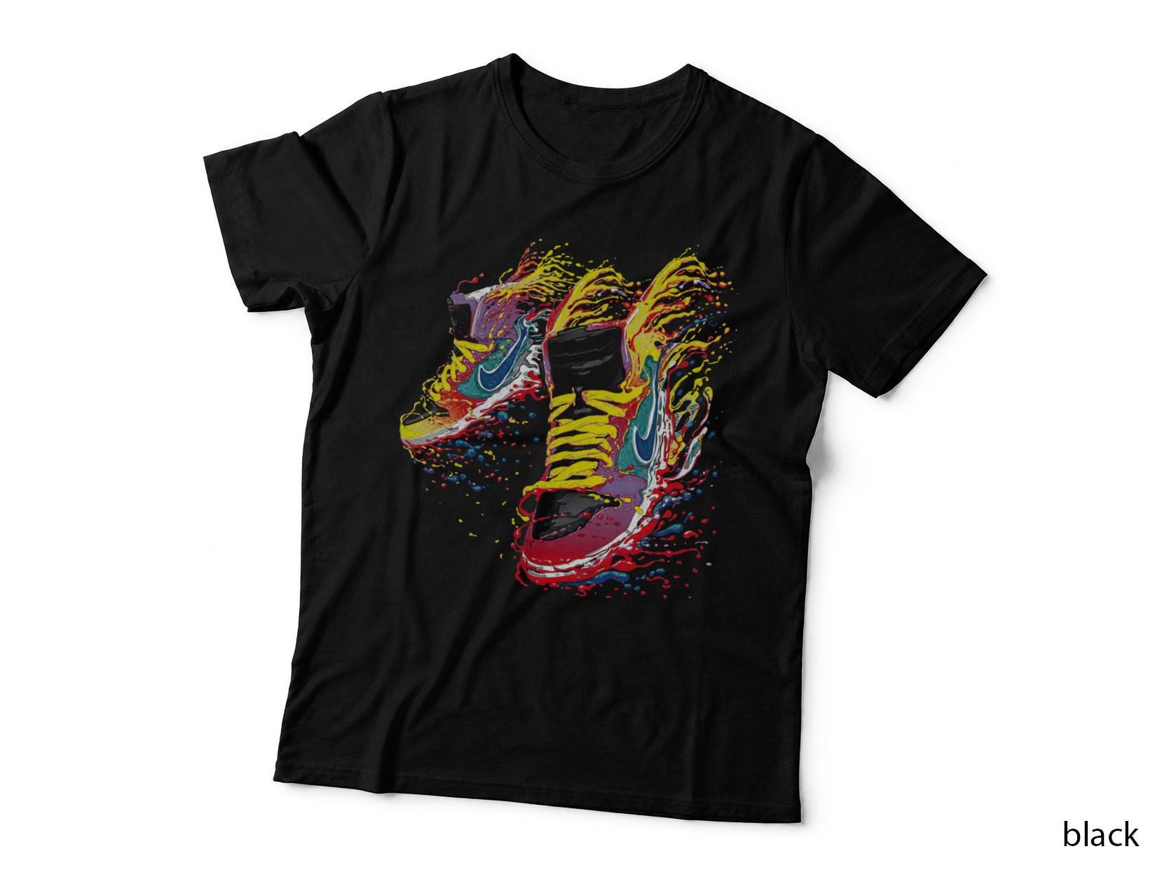 Tennis Shoe Splash T-Shirt, Abstract Art Style, Sports Fan Apparel