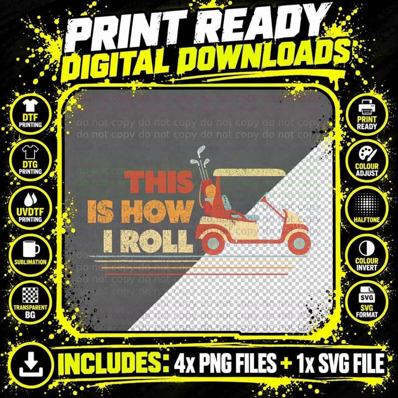This Is How I Roll Shirt. Gift for Dad Png SVG Digital Bundle