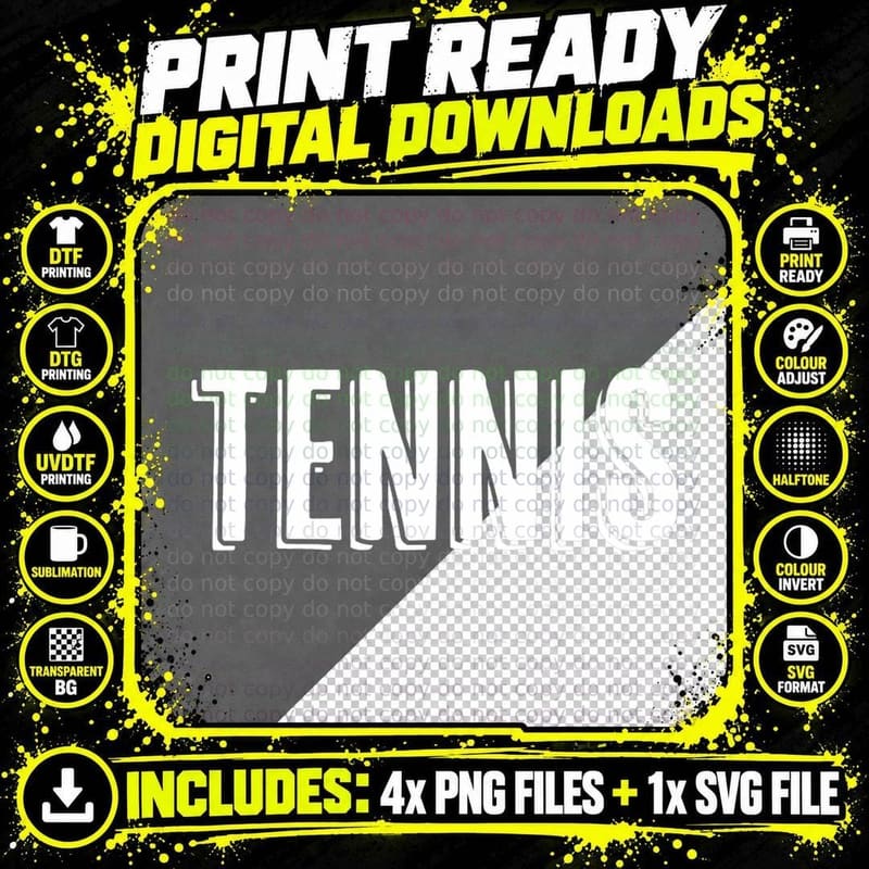 Top That Says - Tennis - on It Tennis Player Gift - Png SVG Digital Bundle