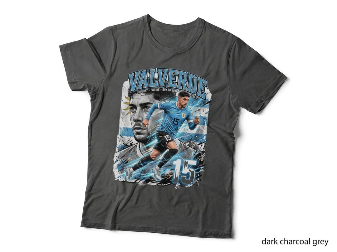 Uruguay - Valverde Soccer T-Shirt, Football Fan Style, Sports Apparel