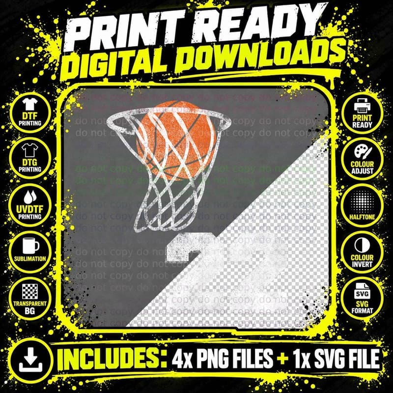 Vintage Basketball Jersey Number 22 T-Shirt Player Number Png SVG Digital Bundle
