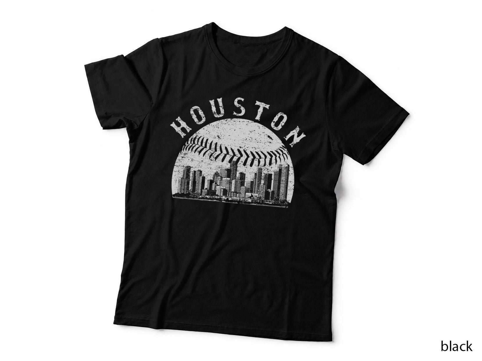 Vintage Houston Cityscape Baseball Lover for Men Women Kid T-Shirt