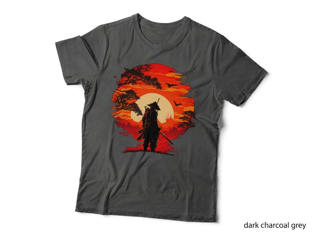 Vintage Japanese Samurai Fighter Martial Arts Retro Sunset T-Shirt