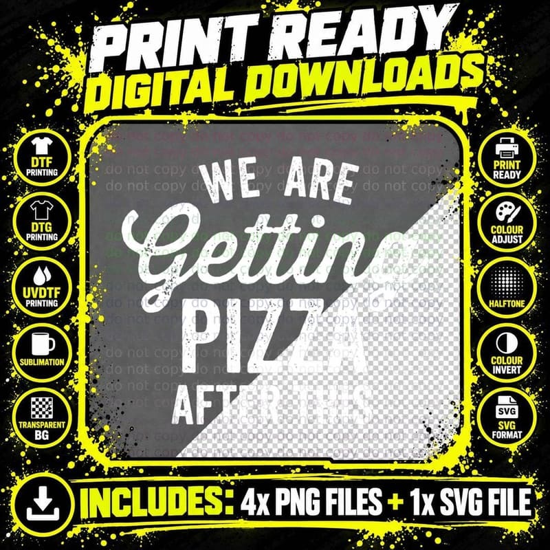 We Are Getting Pizza After This Funny Gym Vintage Retro Png SVG Digital Bundle