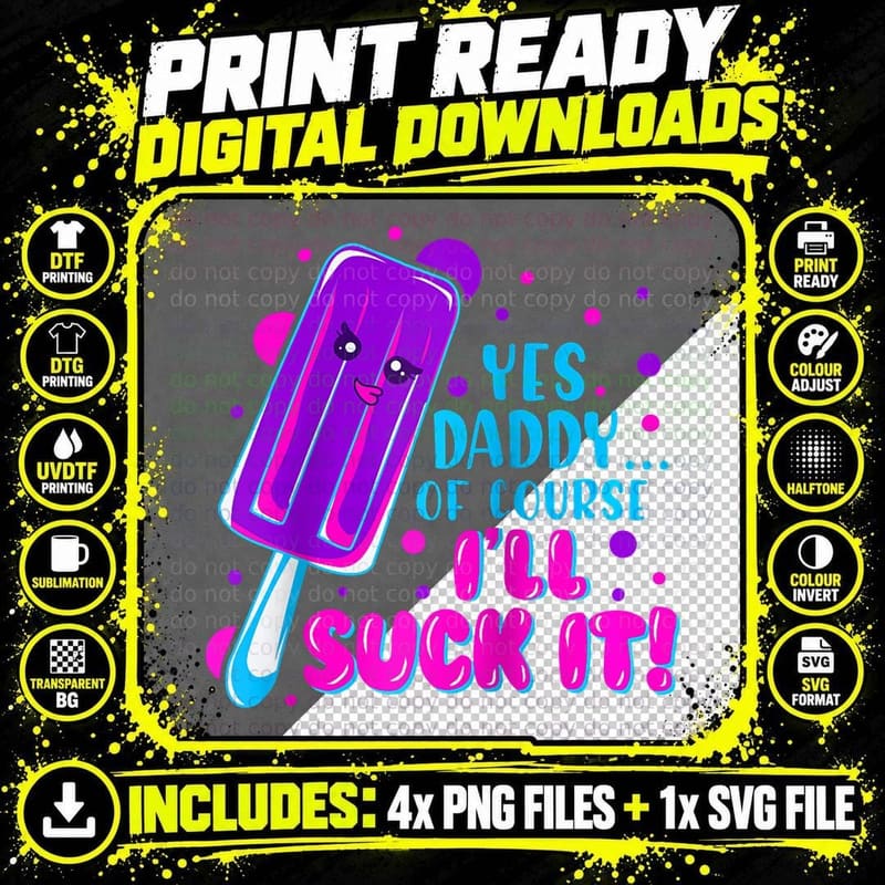 Yes Daddy Vaporwave Aesthetic Submissive E-Girl Gift Png SVG Digital Bundle