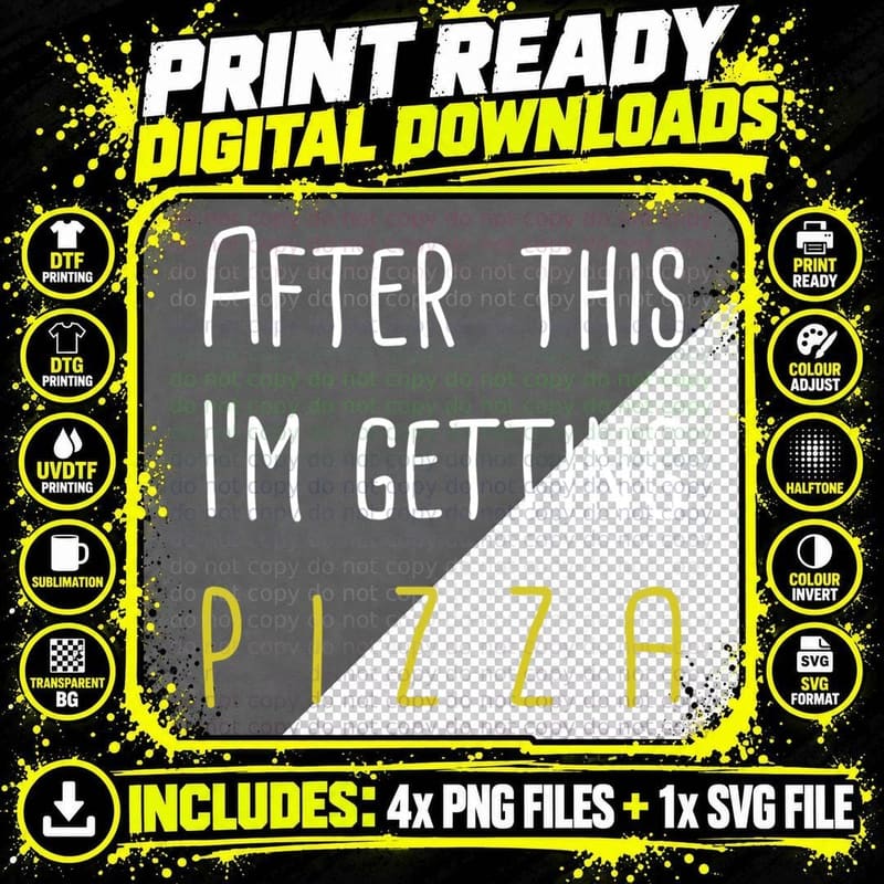 After This I'm Getting Pizza, Funny Gym T-Shirt Png SVG Digital Bundle