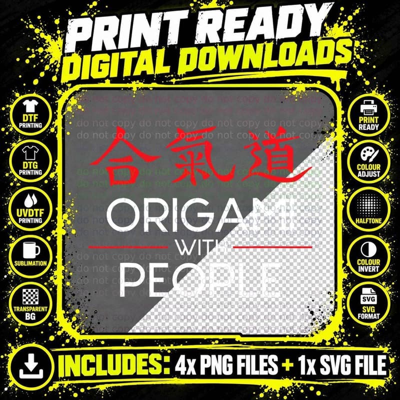 Aikido Kanji Japanese Martial Arts MMA Dojo Combat Png SVG Digital Bundle