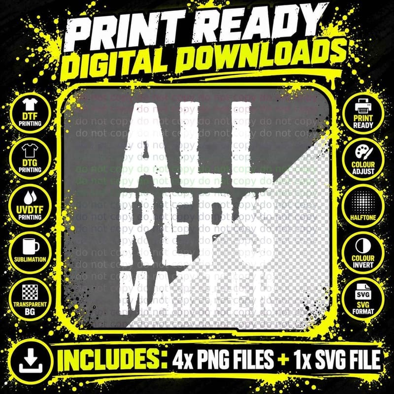 All Reps Matter Gym Workout Gift T-Shirt Png SVG Digital Bundle